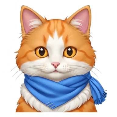cat with blue scarf sticker