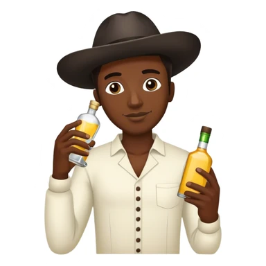 black guy holding tequila  sticker