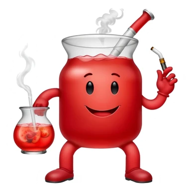 Kool-Aid man with legs smoking a bong sticker