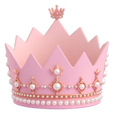royal crown with pastel pink velvet, rose gold details, and pearl accents sticker