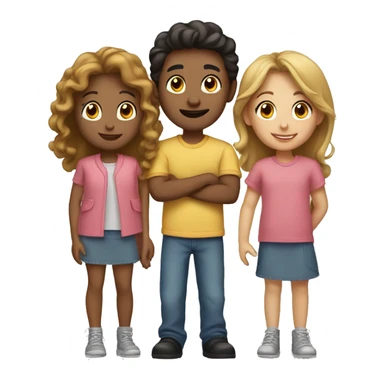 Family of 3 girls 4 boys  sticker