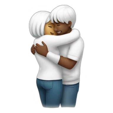 Hug couple white sticker
