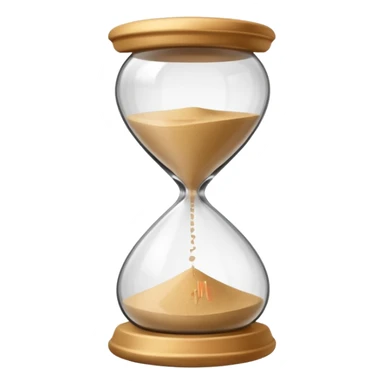 hourglass with only a little sand left, simple and easy to read, representing short term sticker