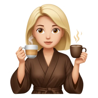 Woman drinking coffee and The edges of the eyes are wide open in the morning sticker