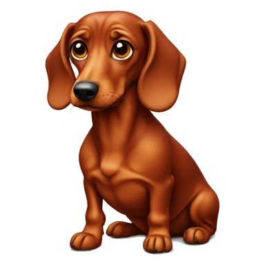 Serious red dachshund  sticker