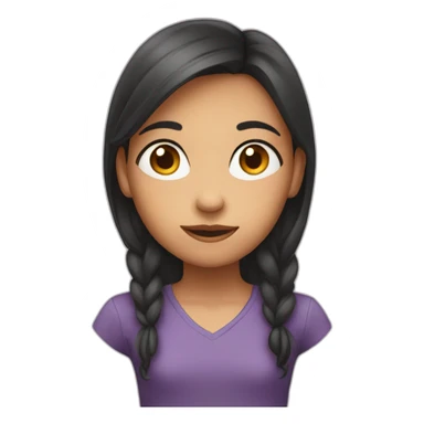 A girl who is looking up at the viewer sticker