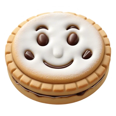 Ma'amoul Cinematic Realistic Ma'amoul Dessert Emoji, depicted as one or two delicate, date-filled cookies lightly dusted with powdered sugar, rendered with intricate textures and warm, inviting lighting. sticker
