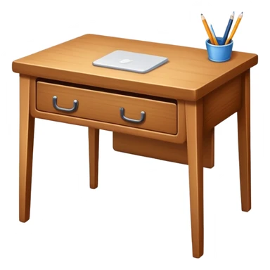Make me a small, very simple emoji of a desk without chair and no computer sticker