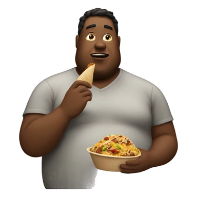 fat person eating chipotle  sticker