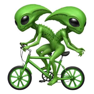 aliens riding bicycles sticker