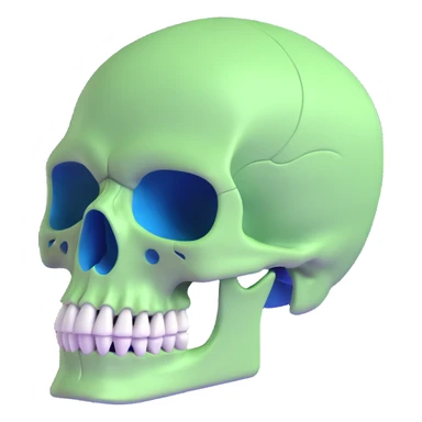 3D skull with Milwaukee Bucks colors (green, cream, blue) sticker