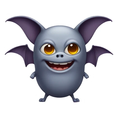 bat with a big brain, kind and smiling sticker