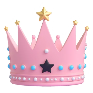 white and pastel pink crown with star accents sticker
