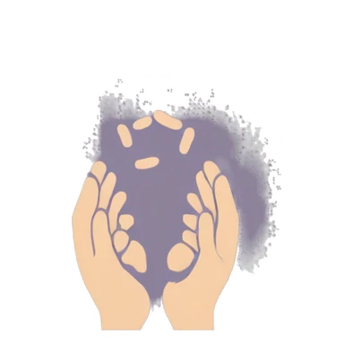 Create a logo that depicts a hand being held in another hand. The logo should reflect care, warmth, and trust. sticker