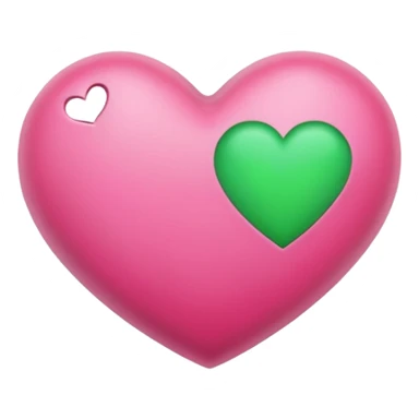 pink and green heart sticker