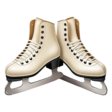 An icon featuring a pair of elegant figure skates resting on scratched, worn ice. In the background, cheering spectators fill the stands of a grand stadium, creating a vibrant atmosphere. Transparent background highlights the essence of figure skating performance sticker