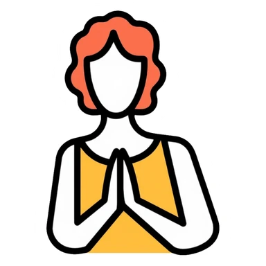 Person with hands folded, praying and talking to God, divine connection sticker
