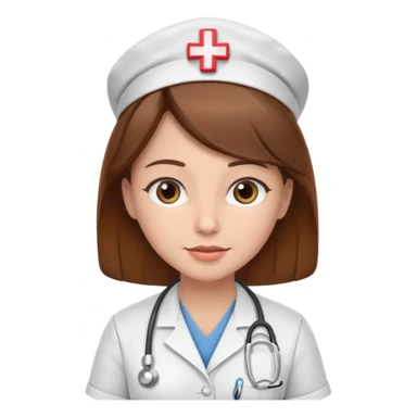 nurse with brown hair sticker