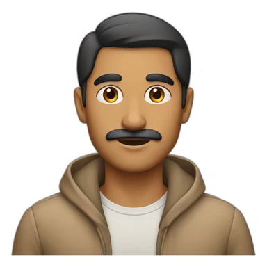 A man with identical eyebrows and a little mustache and he is Indian his skin color is tan sticker