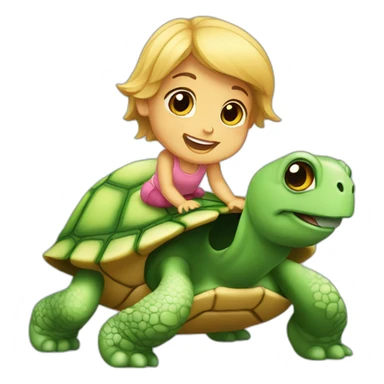 Bebe sur tortue sticker