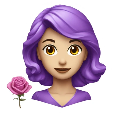 Diamant violet with rose  sticker