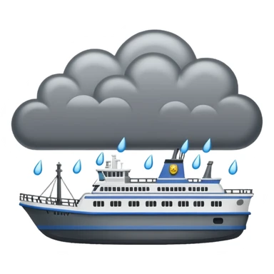 Rain cloud that sprinkles ferry boats sticker
