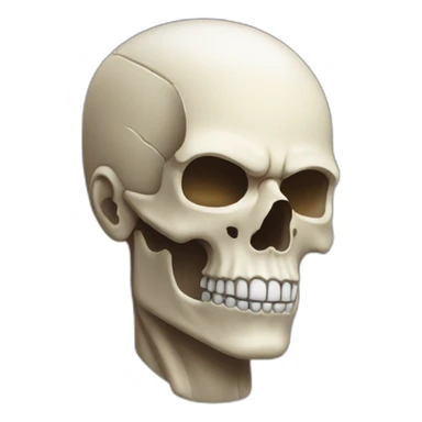 Skull with slicked back hair. akira body guy sticker