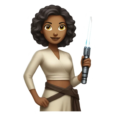 Beautiful Tan skin woman holding lightsaber  sticker