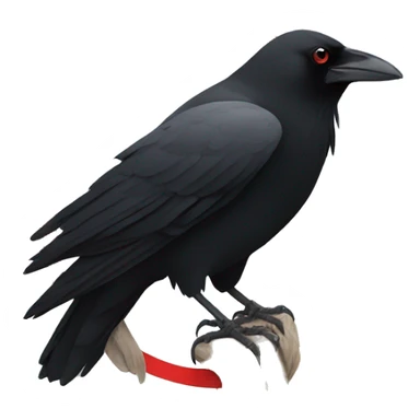 A crow in  a red circle sticker