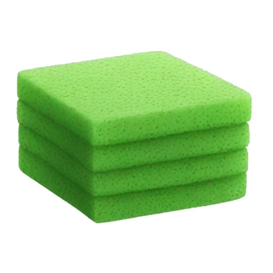 green flat square dish sponge sticker