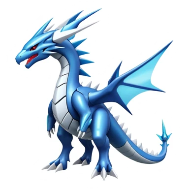  Cool Edgy Shiny Futuristic Ethereal Legendary Dialga-Digimon-Salamence-Kyurem-hybrid full body sticker