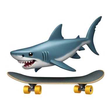Shark on a skateboard sticker