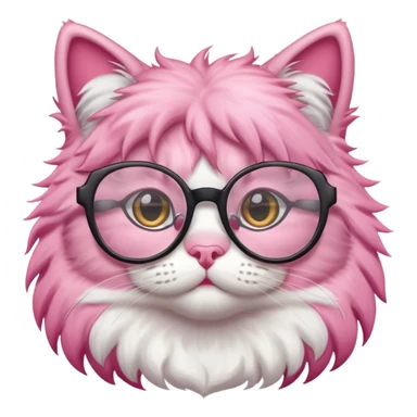pink cat with glasses sticker