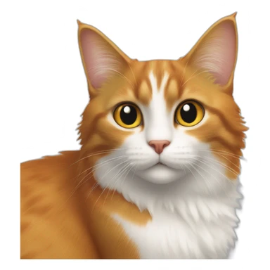 un chat roux et blanc poils long et un chat noir et blanc poils courts sticker