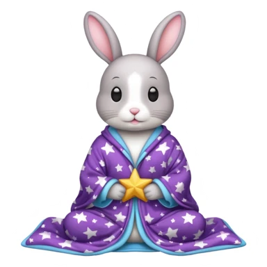 bunny with star pajamas and blanket sticker