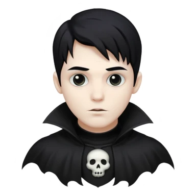Gothic style ghost male, black sticker