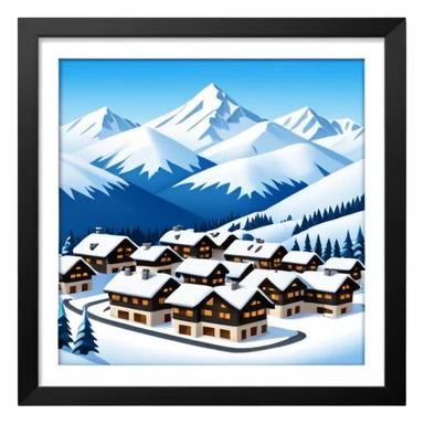 luxus ski resort sticker
