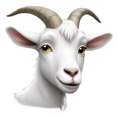 sad depressed white goat looking down sticker