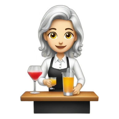 Bartender Girl making drink sticker