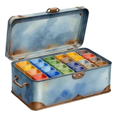 Watercolor Tin (metal half-pan box / field tin) sticker