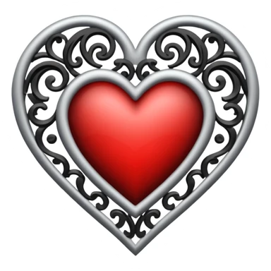 heart with black and silver filigree sticker