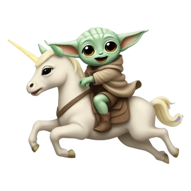 baby yoda riding unicorn sticker