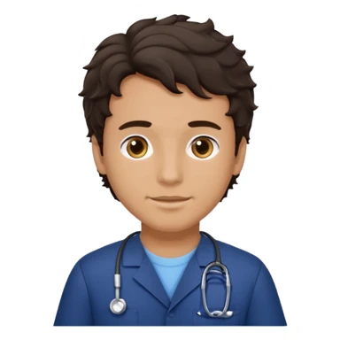 male dark brunette wavy hair navy scrub vet


 sticker