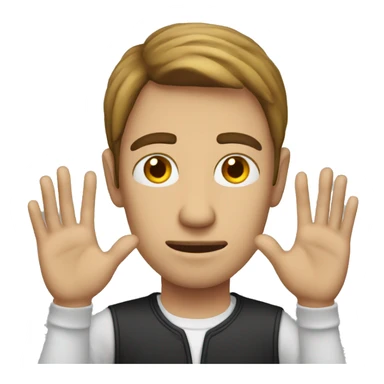 guy with  hands and eye  sticker