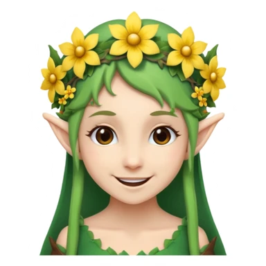 elf with flower crown sticker