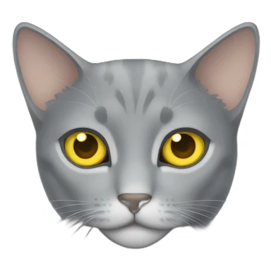 gray cat with yellow eyes  sticker