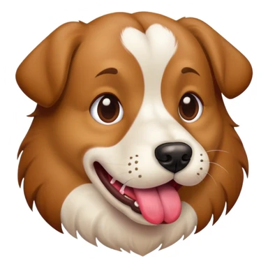 realistic dog showing tongue sticker