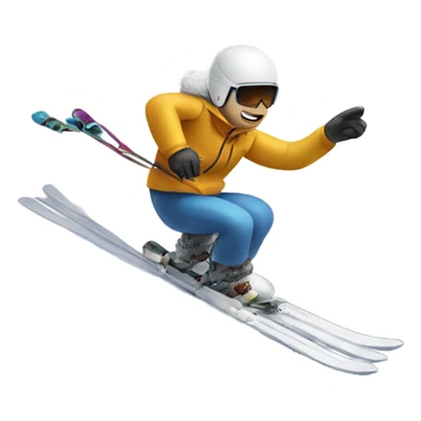 Airplane on snow skis going down a mountain sticker