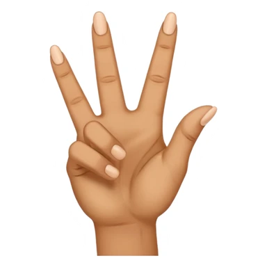 Una mano haciendo la w con los dos dedos de inmedio cruzados  sticker