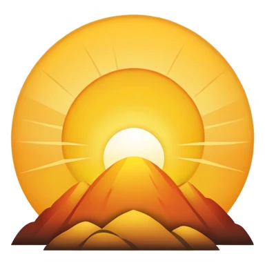 A rising sun peeking over the horizon sticker